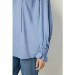 Wallis Blue Plain Tie Neck Blouse For Female -Cheap Wallis Store unnamed file 531