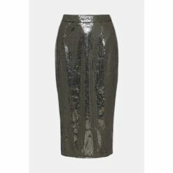 Wallis Grey Sequin Midi Skirt For Female -Cheap Wallis Store unnamed file 5325