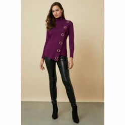 Wallis Asymmetric Eyelet Detail Jumper For Female