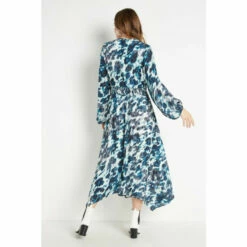 Wallis Teal Animal Tie Dye Twist Front Dress For Female -Cheap Wallis Store unnamed file 5343