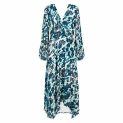 Wallis Teal Animal Tie Dye Twist Front Dress For Female -Cheap Wallis Store unnamed file 5345