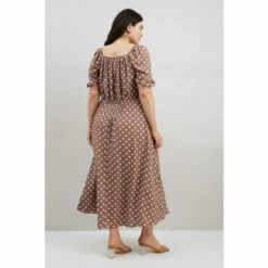 Wallis Curve Beige Spot Square Neck Dress For Female -Cheap Wallis Store unnamed file 5413