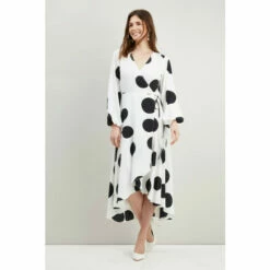 Wallis Giant Spot Tiered Wrap Dress For Female