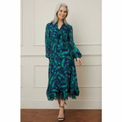 Wallis Silk Mix Feather Print Tie Neck Midi Dress For Female -Cheap Wallis Store unnamed file 550