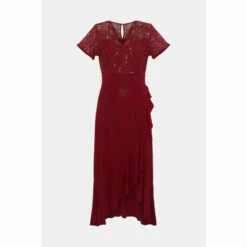 Wallis Sequin Lace Ruffle Midi Dress For Female -Cheap Wallis Store unnamed file 5510