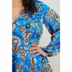 Wallis Curve Blue Paisley Top For Female -Cheap Wallis Store unnamed file 5533