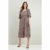 Wallis Blush Pebble Print Square Neck Midi Dress For Female