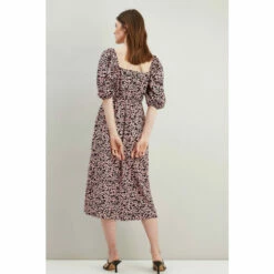 Wallis Blush Pebble Print Square Neck Midi Dress For Female -Cheap Wallis Store unnamed file 5557