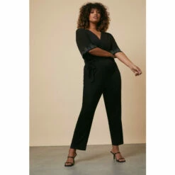 Wallis Curve Belted Jumpsuit Hotfix Cuffs For Female
