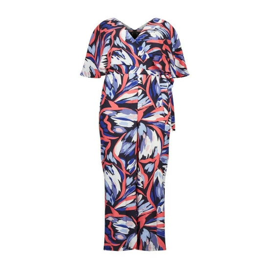 Wallis Curve Cape Floral Print Jumpsuit For Female 7 Wallis Curve Cape Floral Print Jumpsuit For Female - Image 5