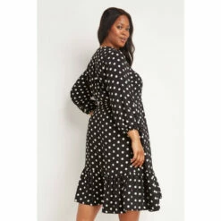 Wallis Curve Mono Spot Button Through Tiered Midi Dress For Female -Cheap Wallis Store unnamed file 5621