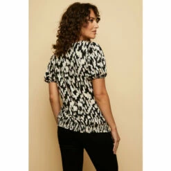 Wallis Mono Scratch Detail Jersey Ruffle Top For Female -Cheap Wallis Store unnamed file 5627