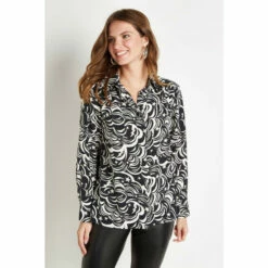 Wallis Galaxy Print Button Down Shirt For Female