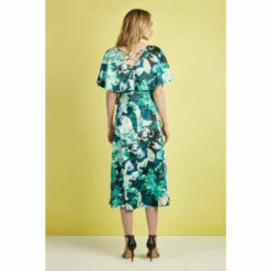 Wallis Petite Green Floral Cape Sleeve Dress For Female -Cheap Wallis Store unnamed file 5691
