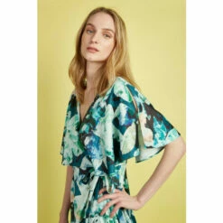 Wallis Petite Green Floral Cape Sleeve Dress For Female -Cheap Wallis Store unnamed file 5692