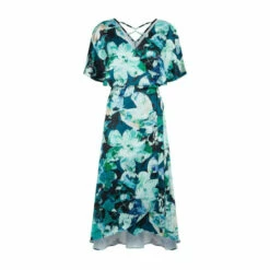 Wallis Petite Green Floral Cape Sleeve Dress For Female -Cheap Wallis Store unnamed file 5693