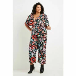 Wallis Curve Floral Flutter Sleeve Jumpsuit For Female