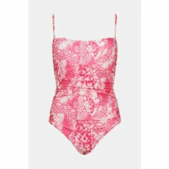 Wallis Tummy Control Pink Animal Bandeau Swimsuit For Female -Cheap Wallis Store unnamed file 5780