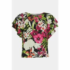 Wallis Petite Tropical Ruffle Sleeve Shell Top For Female -Cheap Wallis Store unnamed file 5799