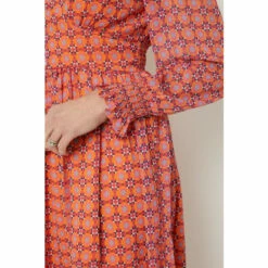 Wallis Orange Geo Print Button Midi Dresses For Female -Cheap Wallis Store unnamed file 582