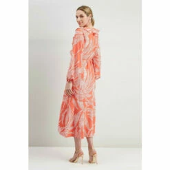 Wallis Leaf Print Wrap Ruffle Dress For Female -Cheap Wallis Store unnamed file 5844