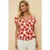 Wallis Petite Floral Print Ruffle Bubble Hem Top For Female -Cheap Wallis Store unnamed file 5854