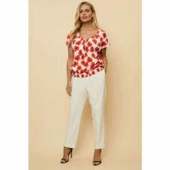 Wallis Petite Floral Print Ruffle Bubble Hem Top For Female -Cheap Wallis Store unnamed file 5855