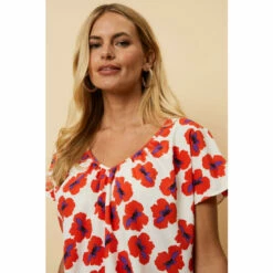 Wallis Petite Floral Print Ruffle Bubble Hem Top For Female -Cheap Wallis Store unnamed file 5860