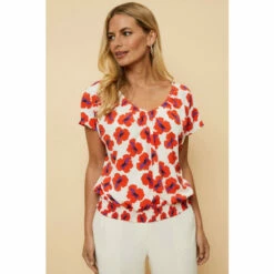 Wallis Petite Floral Print Ruffle Bubble Hem Top For Female -Cheap Wallis Store unnamed file 5861