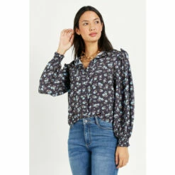 Wallis Petite Ditsy Floral Ruffle Shirt For Female