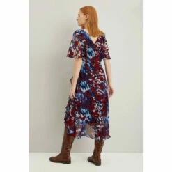 Wallis Burgundy Butterfly Wing Print Ruffle Dress For Female -Cheap Wallis Store unnamed file 5881