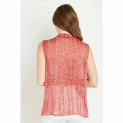 Wallis Tall Red Ditsy Metallic Sleeveless Ruffle Top For Female -Cheap Wallis Store unnamed file 5905