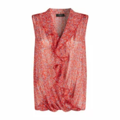 Wallis Tall Red Ditsy Metallic Sleeveless Ruffle Top For Female -Cheap Wallis Store unnamed file 5907