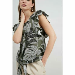 Wallis Tall Khaki Palm Tie Front Top For Female 11 Wallis Tall Khaki Palm Tie Front Top For Female -Cheap Wallis Store unnamed file 5931