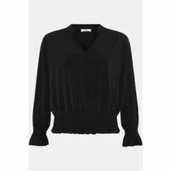 Wallis Petite Shirred Detail Jersey Bubble Hem Top For Female -Cheap Wallis Store unnamed file 5953