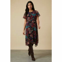 Wallis Multi Paisley Hanky Hem Dress For Female