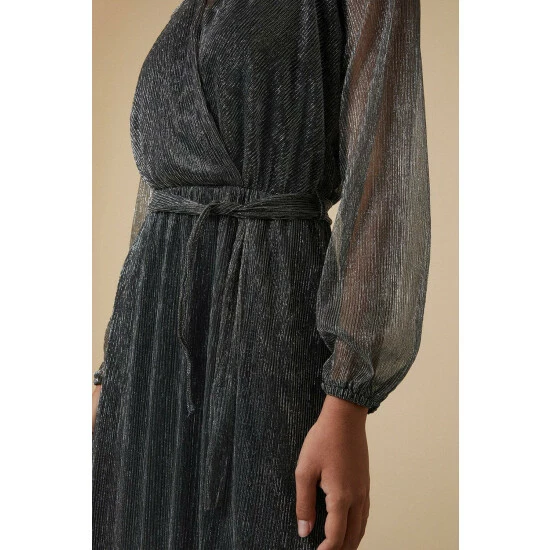 Wallis Sliver Plisse Wrap Dress For Female 6 Wallis Sliver Plisse Wrap Dress For Female - Image 4