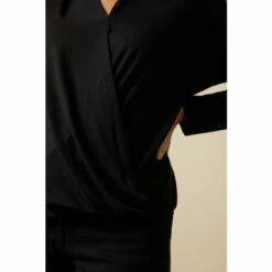 Wallis Petite Plain Black Jersey Wrap Top For Female -Cheap Wallis Store unnamed file 6039