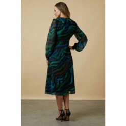 Wallis Green Tiger Ruffle Front Tie Belt Wrap Dress For Female -Cheap Wallis Store unnamed file 6043