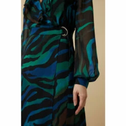 Wallis Green Tiger Ruffle Front Tie Belt Wrap Dress For Female -Cheap Wallis Store unnamed file 6046