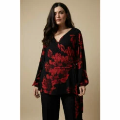 Wallis Curve Red Floral Jersey Wrap Top For Female -Cheap Wallis Store unnamed file 6073