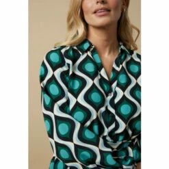 Wallis Petite Green Geo Belted Mini Shirt Dress For Female -Cheap Wallis Store unnamed file 6077