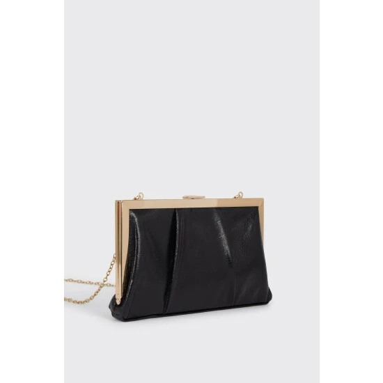 Wallis Black Faux Leather Clutch For Female 5 Wallis Black Faux Leather Clutch For Female - Image 3
