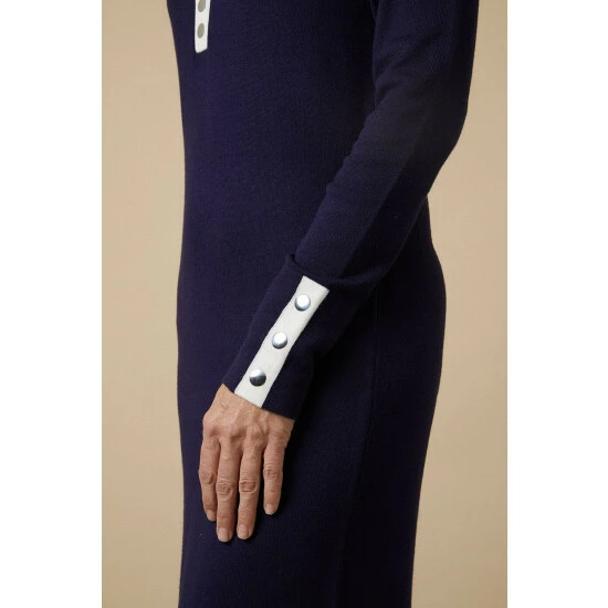 Wallis Tipped Button V Neck Knitted Dress For Female 8 Wallis Tipped Button V Neck Knitted Dress For Female - Image 6