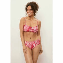 Wallis Tummy Control Pink Animal Bikini Bottom For Female