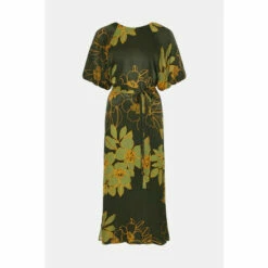 Wallis Green Floral Satin Midi Dress For Female -Cheap Wallis Store unnamed file 62