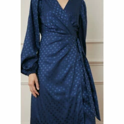 Wallis Jacquard Spot Wrap Midi Dress For Female -Cheap Wallis Store unnamed file 624
