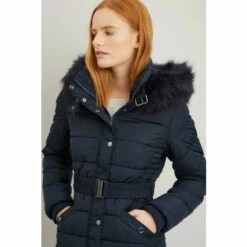 Wallis Midi Belted Padded Coat For Female -Cheap Wallis Store unnamed file 665