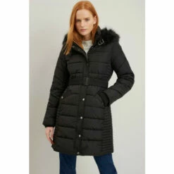 Wallis Midi Belted Padded Coat For Female -Cheap Wallis Store unnamed file 669