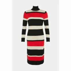 Wallis Petite Red Stripe Polo Neck Knitted Dress For Female -Cheap Wallis Store unnamed file 68